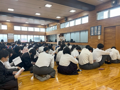 3年生　修学旅行出発式
