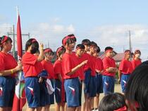 赤団の解団式の様子