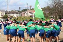 緑団解団式での円陣