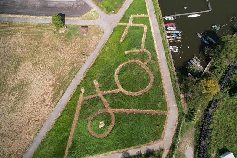 牛久沼水辺公園上空写真