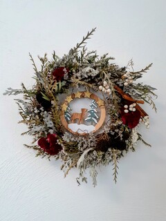 ドライフラワーのリース